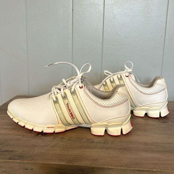 NWOB Adidas Tour 360 Golf Shoes White/Red Size 7.5 - Picture 1 of 5